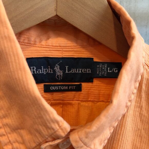 Ralph Lauren Custom Men's Polo Fit button up shirt, Size Large, Color Orange - Picture 5 of 11